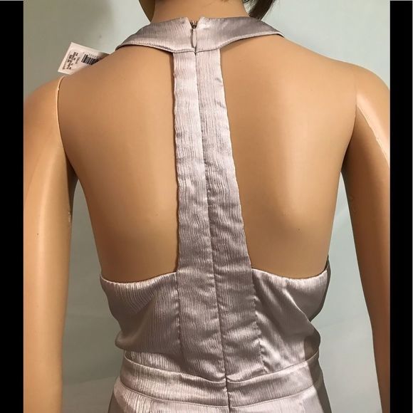 Sexy and Flowy Silver T-Back Maxi Dress Size Large - Picture 10 of 10